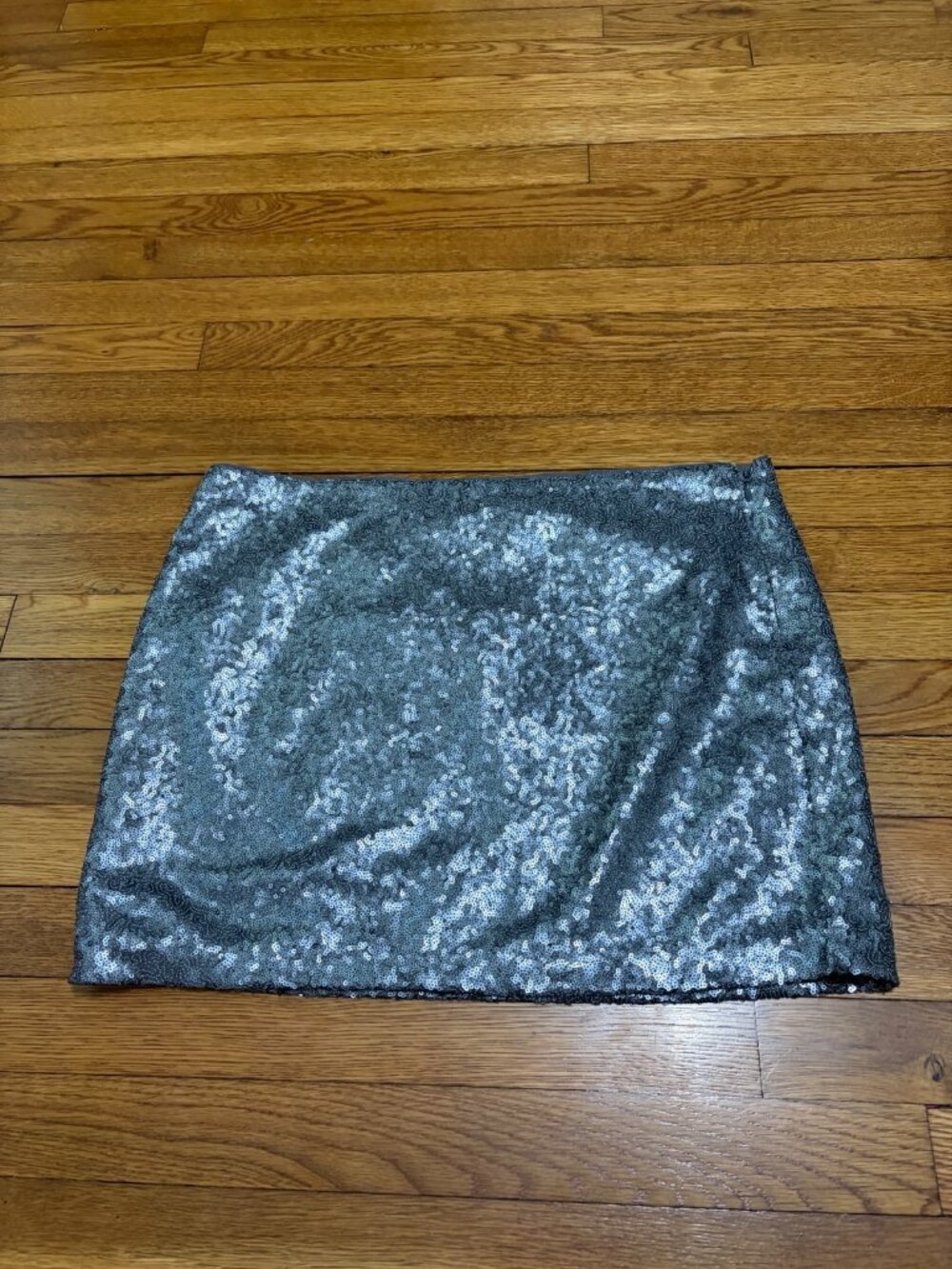 Gap Womens Mini Skirt Size 12 Silver Sequined Lined Side Zip Party New NWT